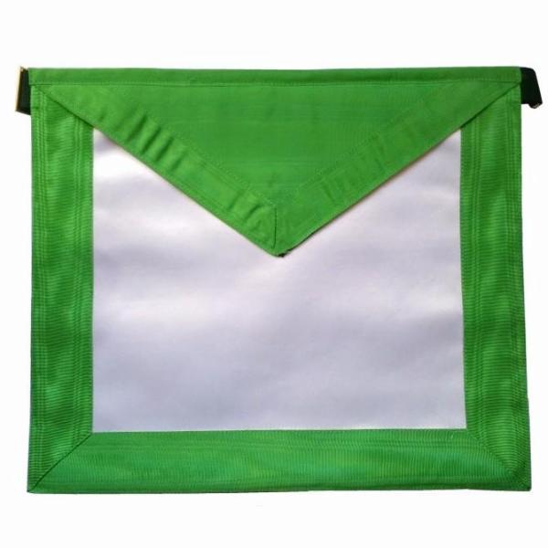 5th Degree Scottish Rite Apron - White with Green Borders Satin