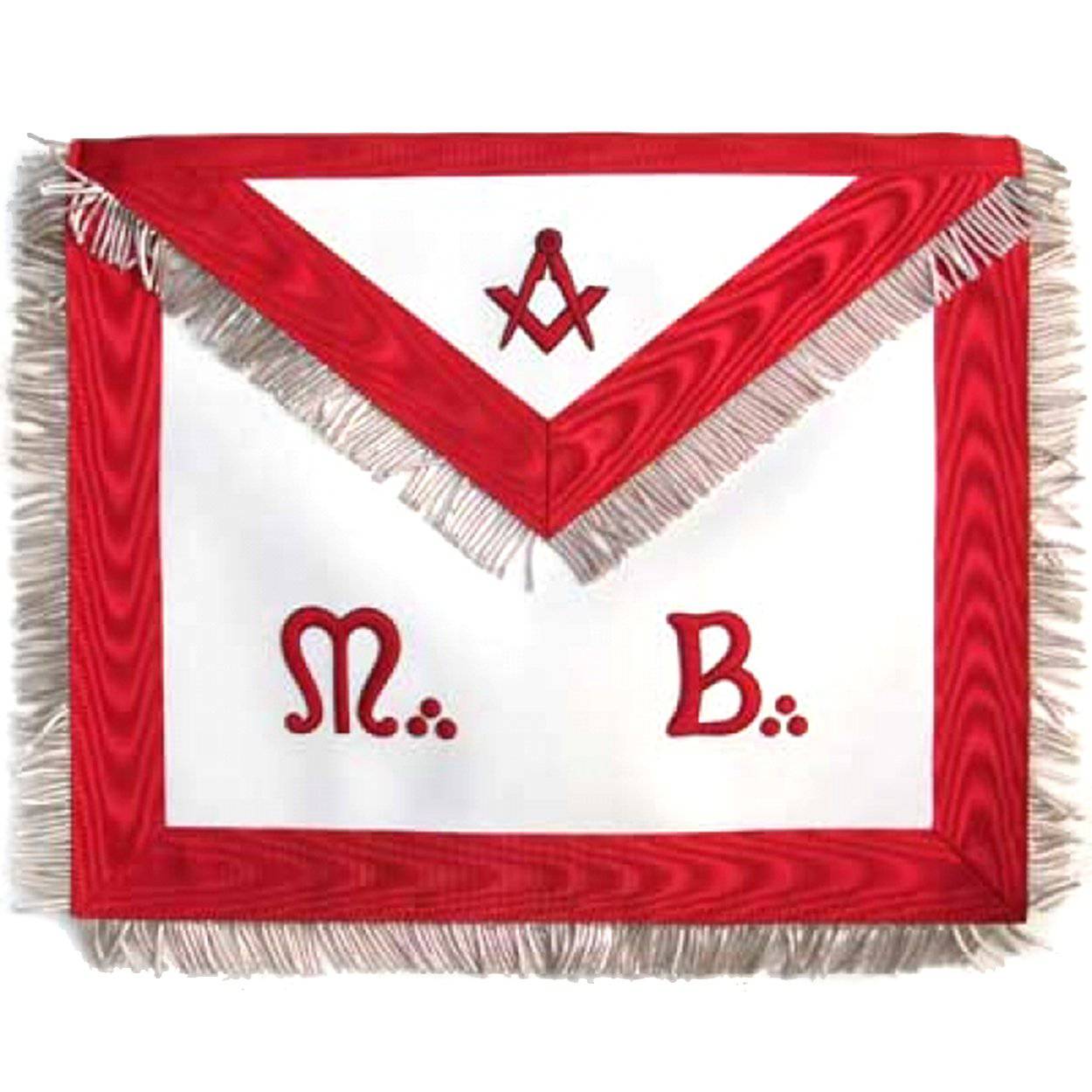 Master Mason Scottish Rite Apron - White & Red Moire