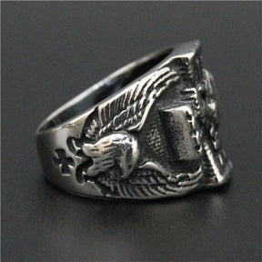 Scottish Rite Ring - Double Head Eagle 316L Stainless Steel - Bricks Masons