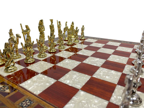 Shriners Chess Set - Wood Mosaic Pattern - Bricks Masons