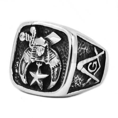 Shriners Ring - Silver Biker - Bricks Masons