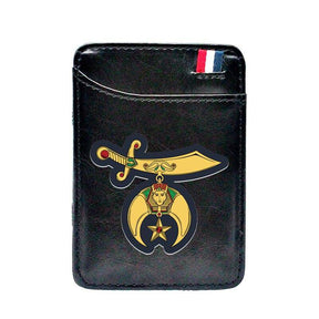 Shriners Wallet - Credit Card Holder (Black & Brown) - Bricks Masons