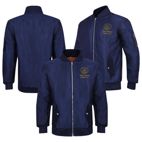 Grand Master Blue Lodge Jacket -  Nylon Blue Color With Gold Embroidery - Bricks Masons