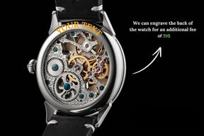 Eye Of Providence Wristwatch - Annuit Coeptis & Pyramid Silver Skeleton - Bricks Masons