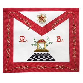 Master Mason Scottish Rite Apron - Red Moire Square & Compass