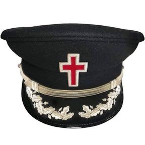 Sir Knight Knights Templar Commandery Fatigue Cap - Silver Vinework