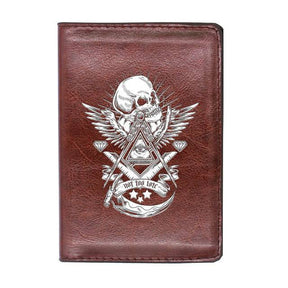 Widows Sons Wallet - NOT TOO LATE Credit Card Holder (Black & Brown) - Bricks Masons