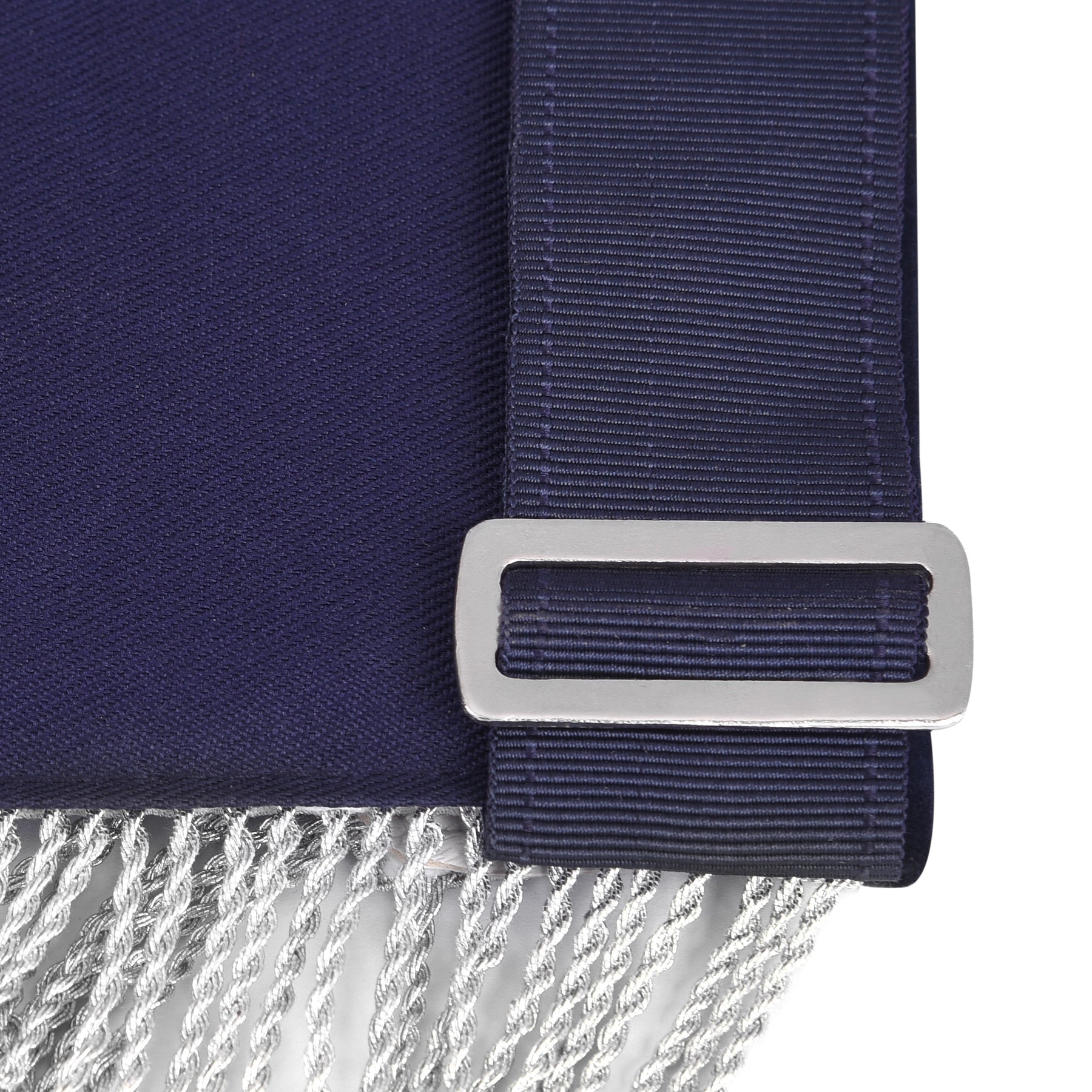 Worshipful Master Blue Lodge Officer Apron - Blue With Silver Fringe - Bricks Masons