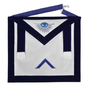Worshipful Blue Lodge Officer Apron - Royal Blue with Wreath - Bricks Masons