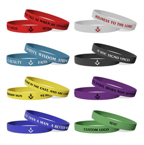 Master Mason Blue Lodge California Regulation Bracelet - Various Silicone Colors - Bricks Masons