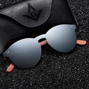 Master Mason Blue Lodge Sunglasses - Leather Case Included - Bricks Masons