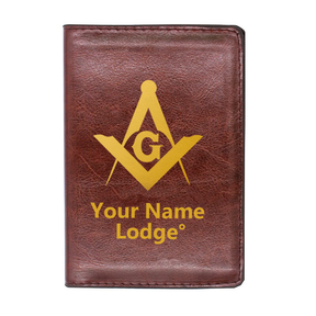 Master Mason Blue Lodge Wallet - Black & Brown - Bricks Masons