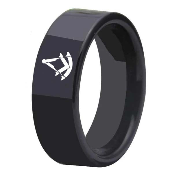 Past Master Blue Lodge Ring - Black Tungsten - Bricks Masons