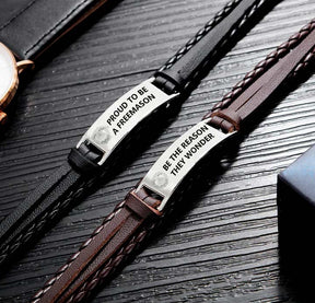 Grand Master Blue Lodge Bracelet - Black & Brown - Bricks Masons