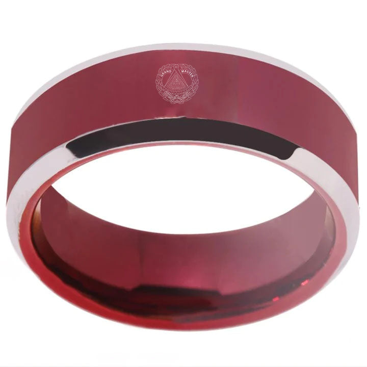 Grand Master Blue Lodge Ring - Red Color - Bricks Masons