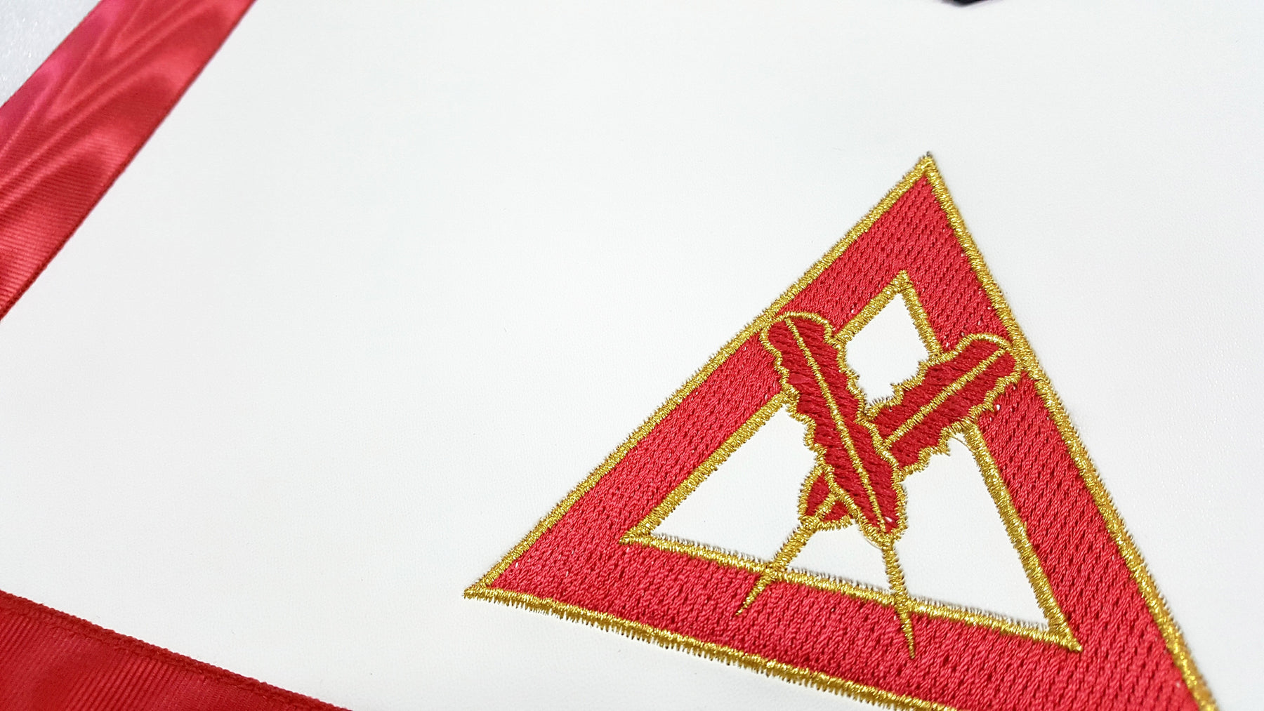 Secretary Royal Arch Chapter Apron - Red Machine Embroidery - Bricks Masons