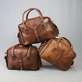Grand Master Blue Lodge Travel Bag - Vintage Brown Leather - Bricks Masons