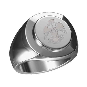 33rd Degree Scottish Rite Ring - Wings Down Sterling Silver - Bricks Masons