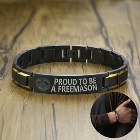 Grand Master Blue Lodge Bracelet - Stainless Steel - Bricks Masons