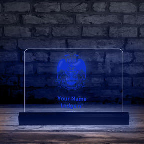 32nd Degree Scottish Rite LED Sign - Wings Down 3D Glowing light - Bricks Masons