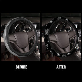 33rd Degree Scottish Rite Steering Wheel Cover - Wings Up White & Gold - Bricks Masons