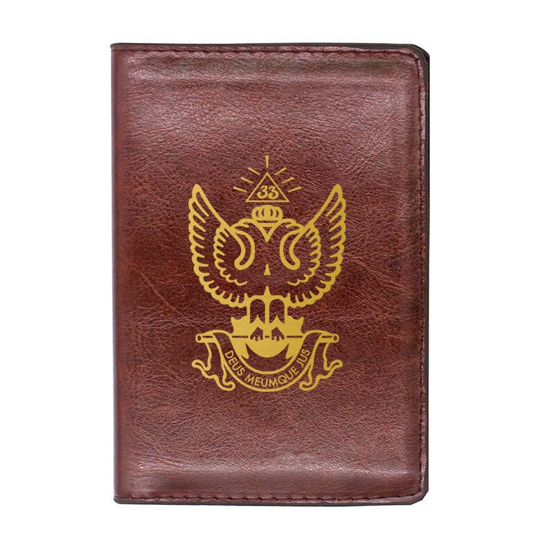 33rd Degree Scottish Rite Wallet - Wings Up Black & Brown - Bricks Masons