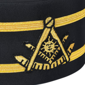 Past Master Blue Lodge California Regulation Crown Cap - Double Gold Braid - Bricks Masons