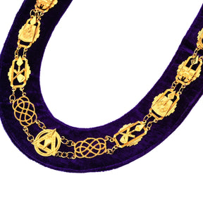 Royal & Select Masters English Regulation Chain Collar - Gold With Purple Lining - Bricks Masons