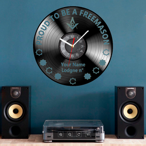 Master Mason Blue Lodge Clock - Vinyl Record - Bricks Masons