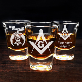 Personalized Masonic Whiskey Glasses - [Multiple Variants] - Bricks Masons