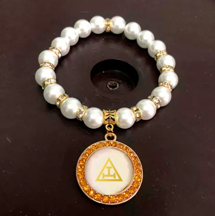 Royal Arch Chapter Bracelet - Gold and White - Bricks Masons