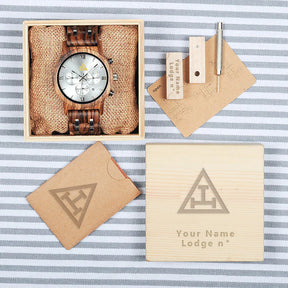 Royal Arch Chapter Wristwatch - Various Wood Colors - Bricks Masons