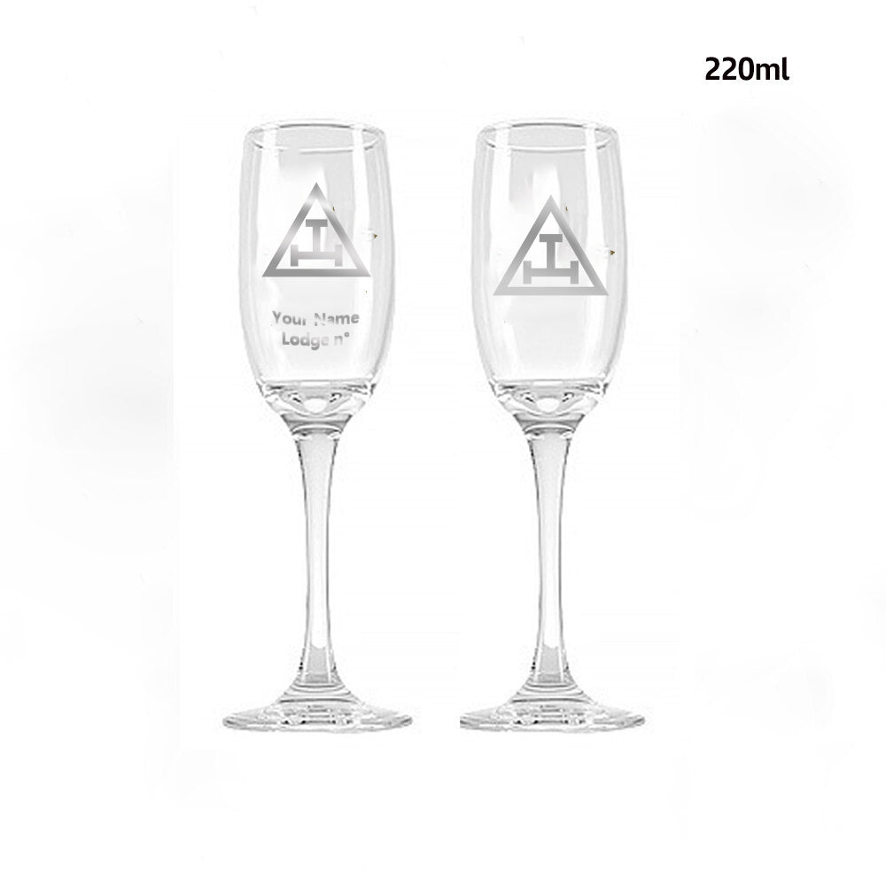 Royal Arch Chapter Champagne Flute - 2 Pieces Set - Bricks Masons