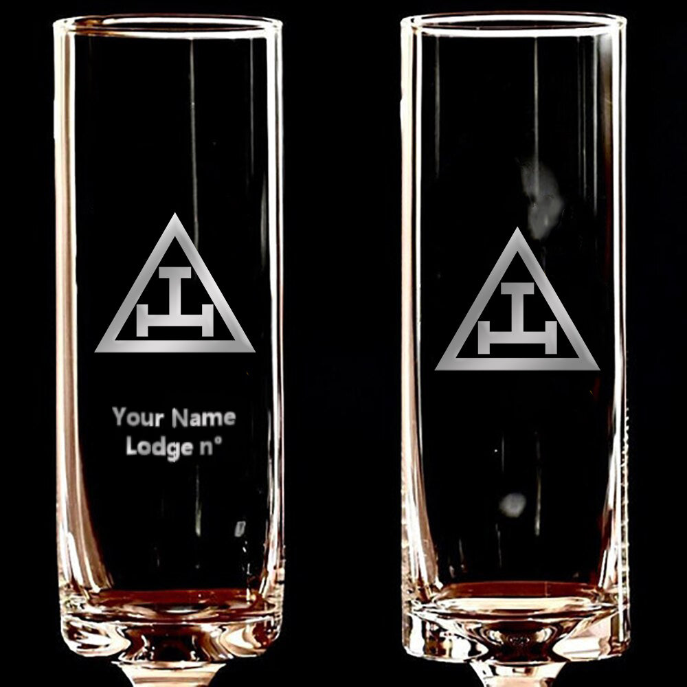 Royal Arch Chapter Champagne Flute - 2 Pieces Set - Bricks Masons