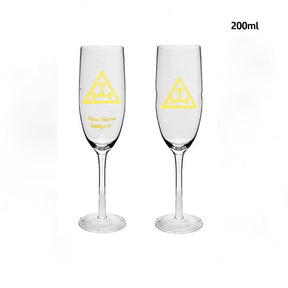 Royal Arch Chapter Champagne Flute - 2 Pieces Set - Bricks Masons