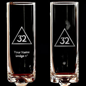 32nd Degree Scottish Rite Champagne Flute - 2 Pieces Set - Bricks Masons