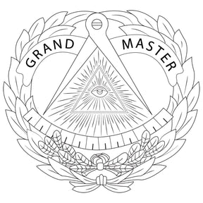 Grand Master Blue Lodge Ring - Silver Bevel Tungsten - Bricks Masons