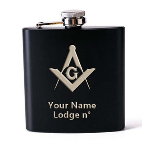 Master Mason Blue Lodge Flask - 2 Shot Glasses & Funnel - Bricks Masons