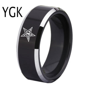 Order of Malta Commandery Ring - Black Tungsten - Bricks Masons