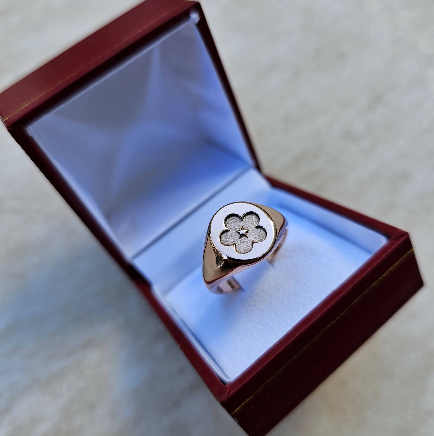 Masonic Ring - Forget Me Not 9K Rose Gold - Bricks Masons