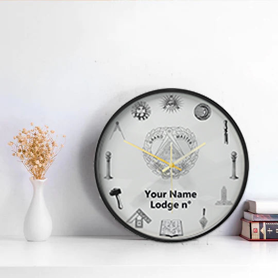 Grand Master Blue Lodge Clock - Frame with LED - Bricks Masons