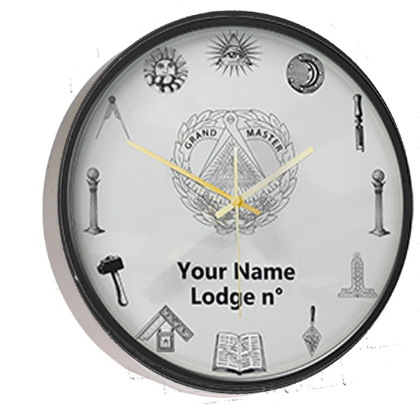 Grand Master Blue Lodge Clock - Frame with LED - Bricks Masons