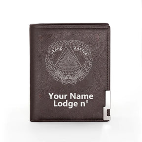 Grand Master Blue Lodge Wallet - Black & Brown - Bricks Masons