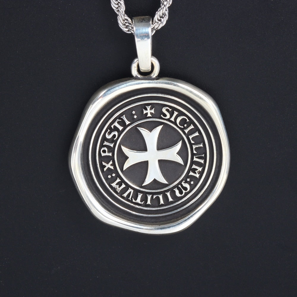 Knights Templar Pendant - Various Materials With Templar Cross