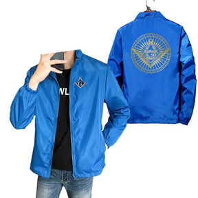 Master Mason Blue Lodge Jacket - Compass And Square All Seeing Eye (Multiple Colors) - Bricks Masons