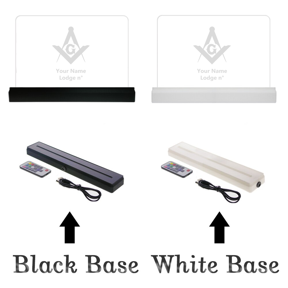 Master Mason Blue Lodge LED Sign - 3D Glowing light - Bricks Masons