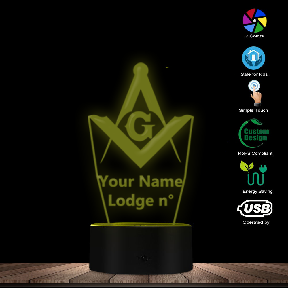 Master Mason Blue Lodge LED Sign - Various Colors - Bricks Masons