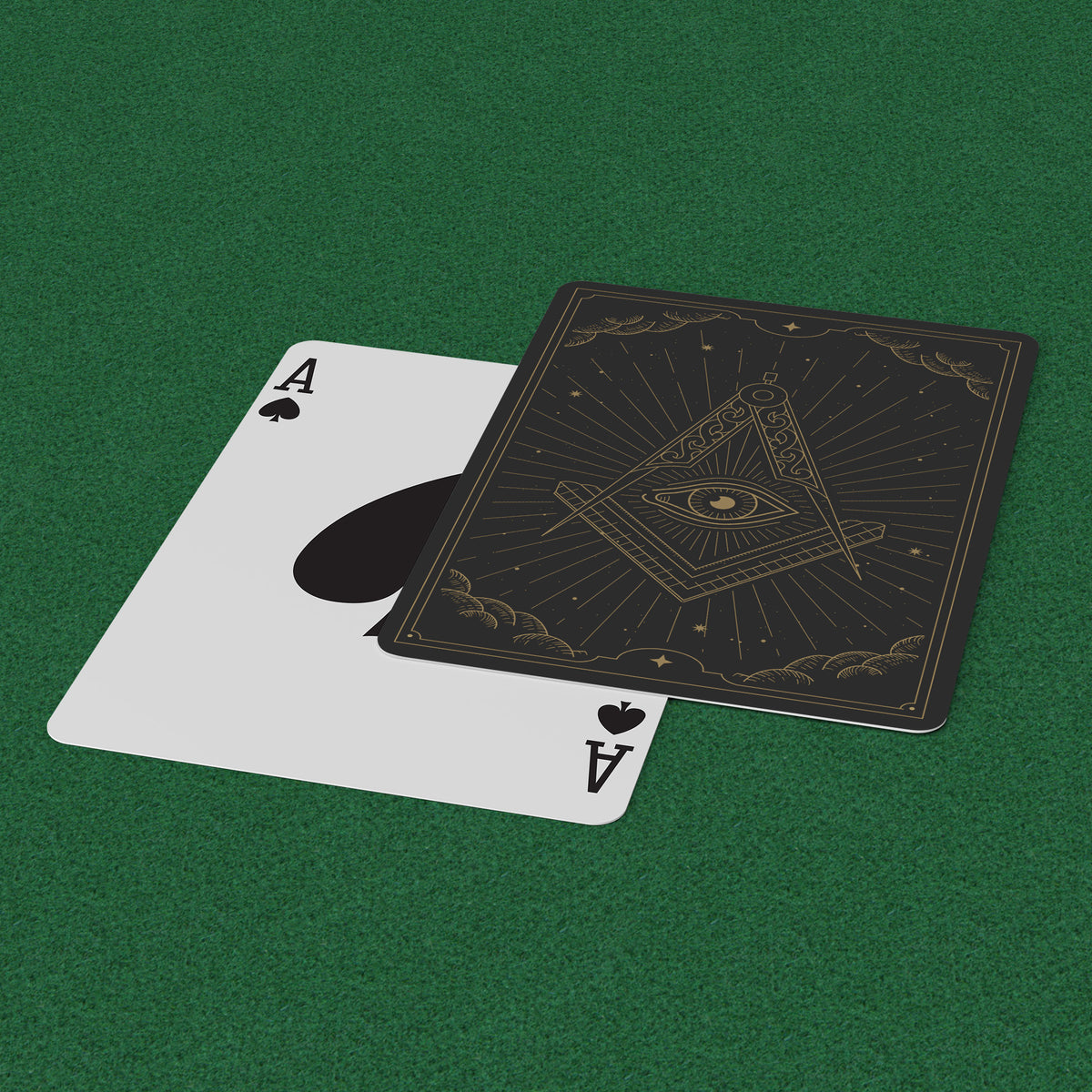 Master Mason Blue Lodge Playing Cards - Black & Gold - Bricks Masons
