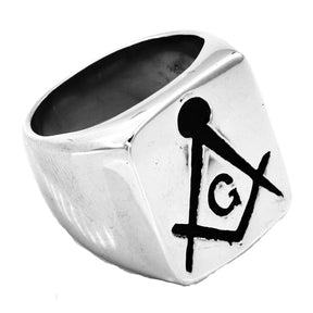 Master Mason Blue Lodge Ring - Stainless Steel - Bricks Masons
