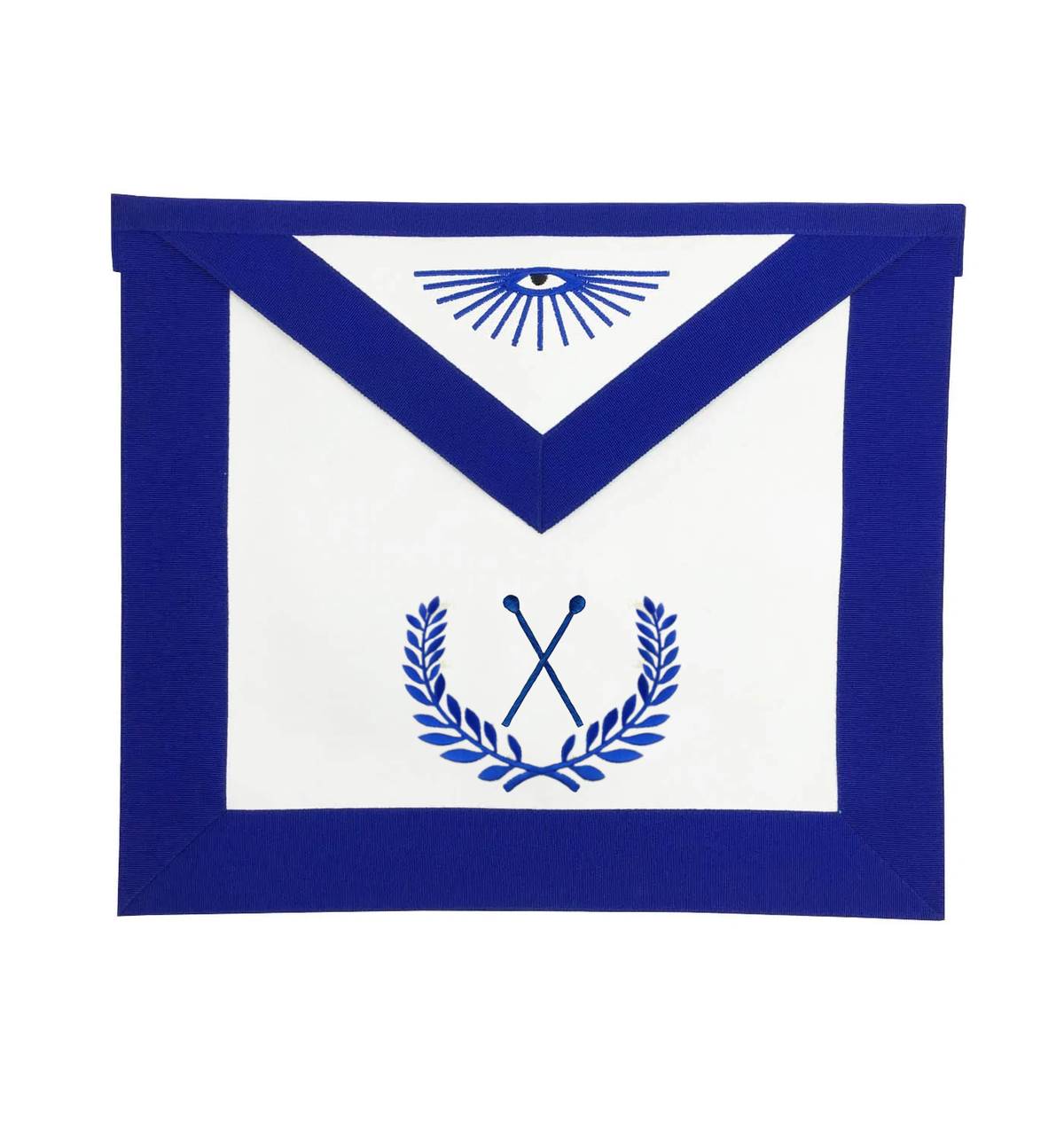 Master of Ceremonies Blue Lodge Officer Apron - Royal Blue with Wreath - Bricks Masons